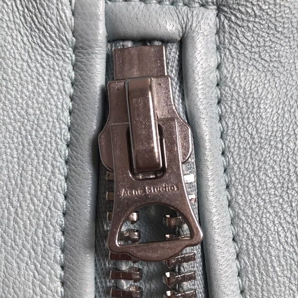 ACNE STUDIOS Mock Leather Jacket In Blue Size 2 - Picture 12 of 13